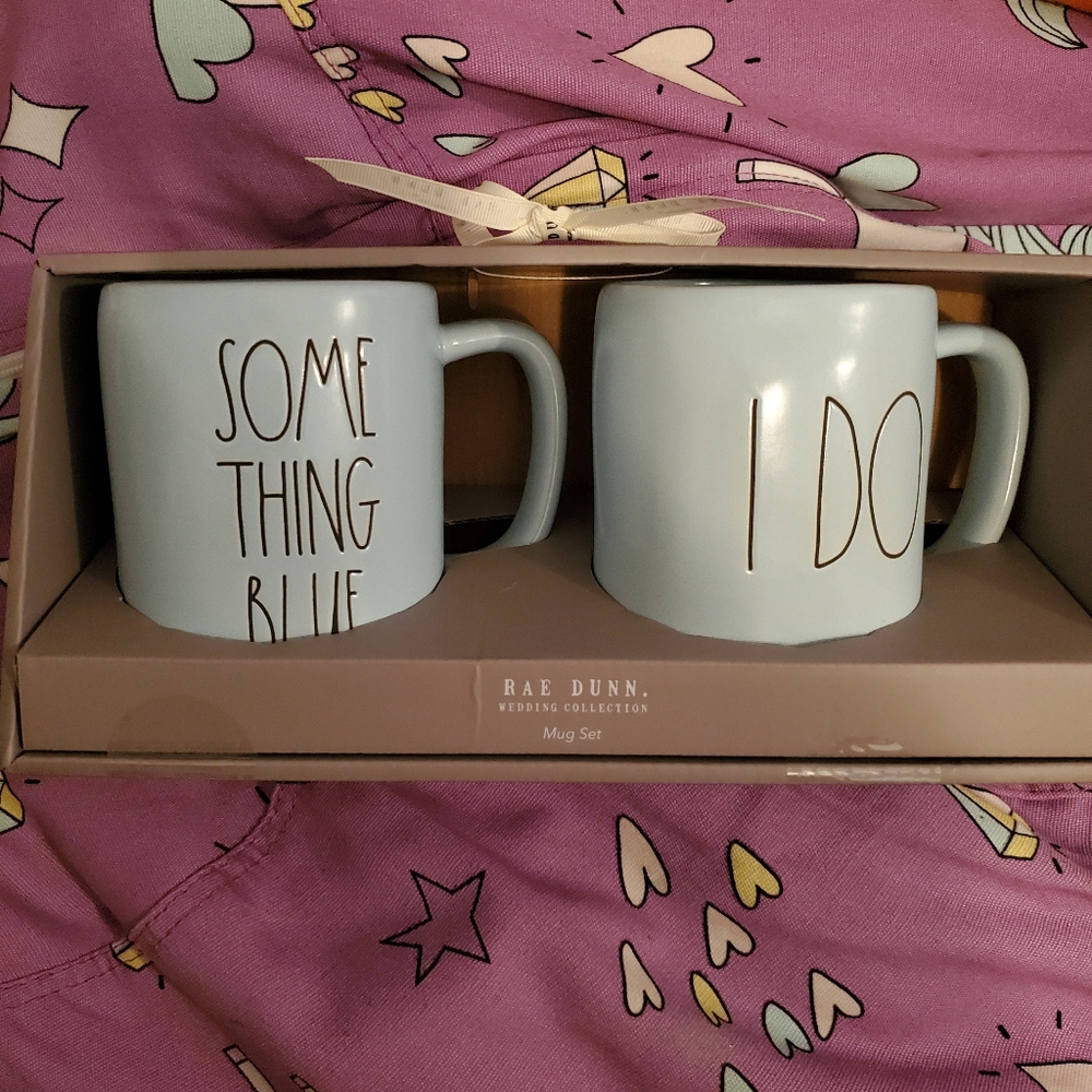 Rae Dunn "Something Blue, I Do" mug set